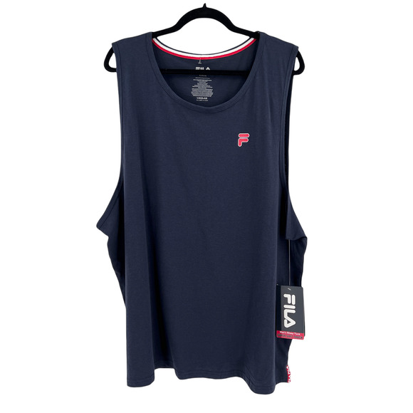Fila Mens Navy Blue Super Soft Touch Sleep Tank - Picture 1 of 13
